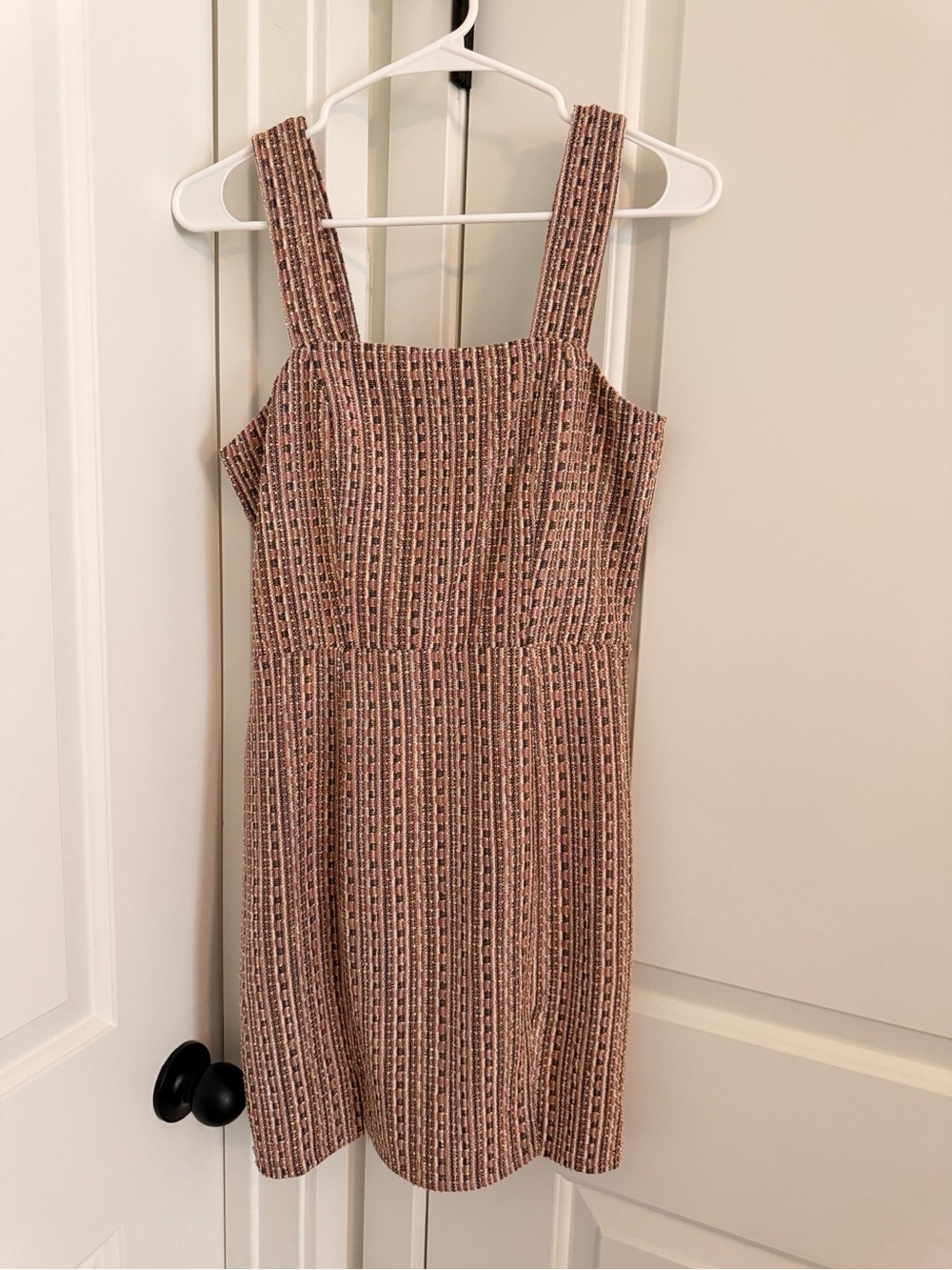 Women's Pink Patterned Square-Neck Sundress